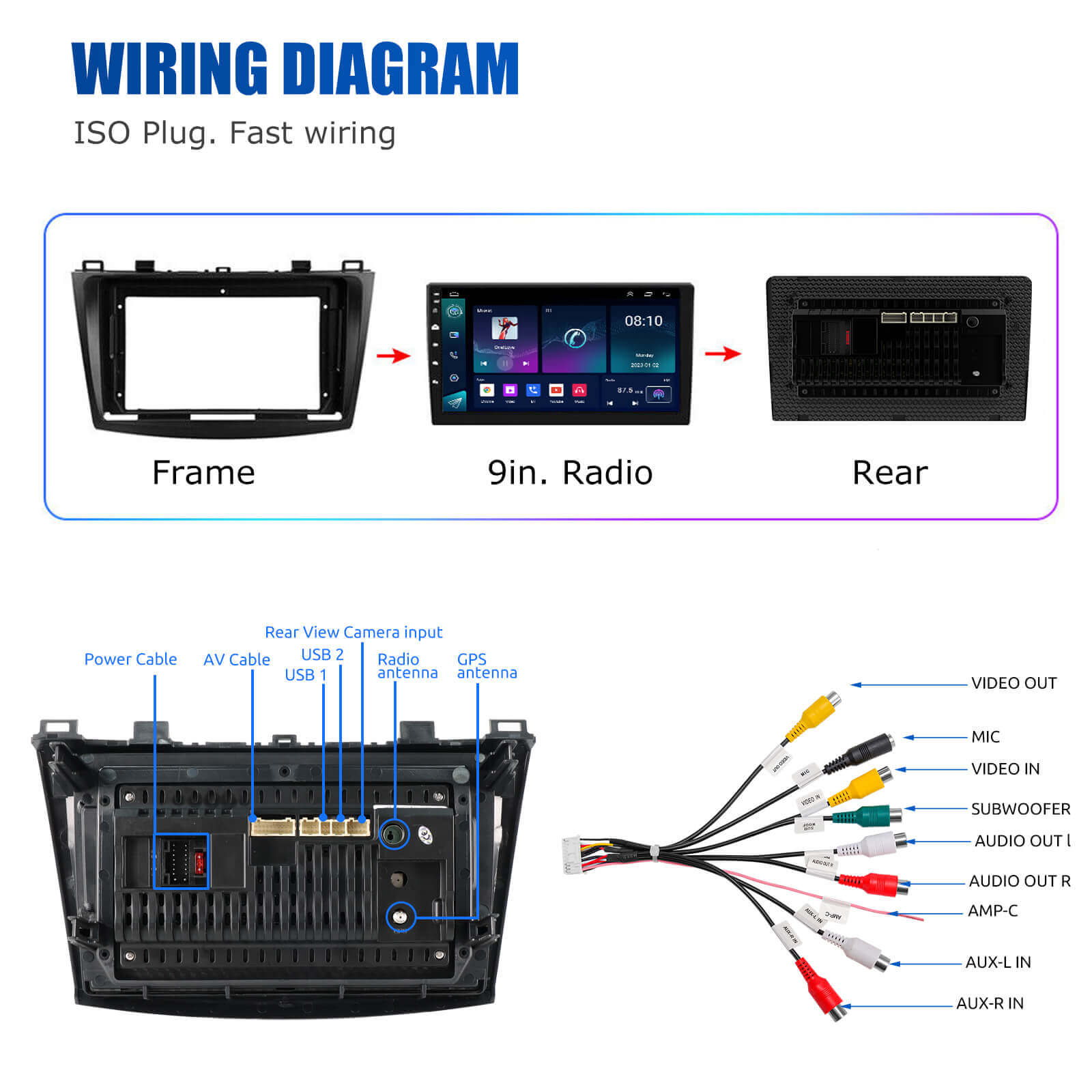 ESSGOO Car Stereo Mazda 3 Autoradio Doppel-DIN Standard