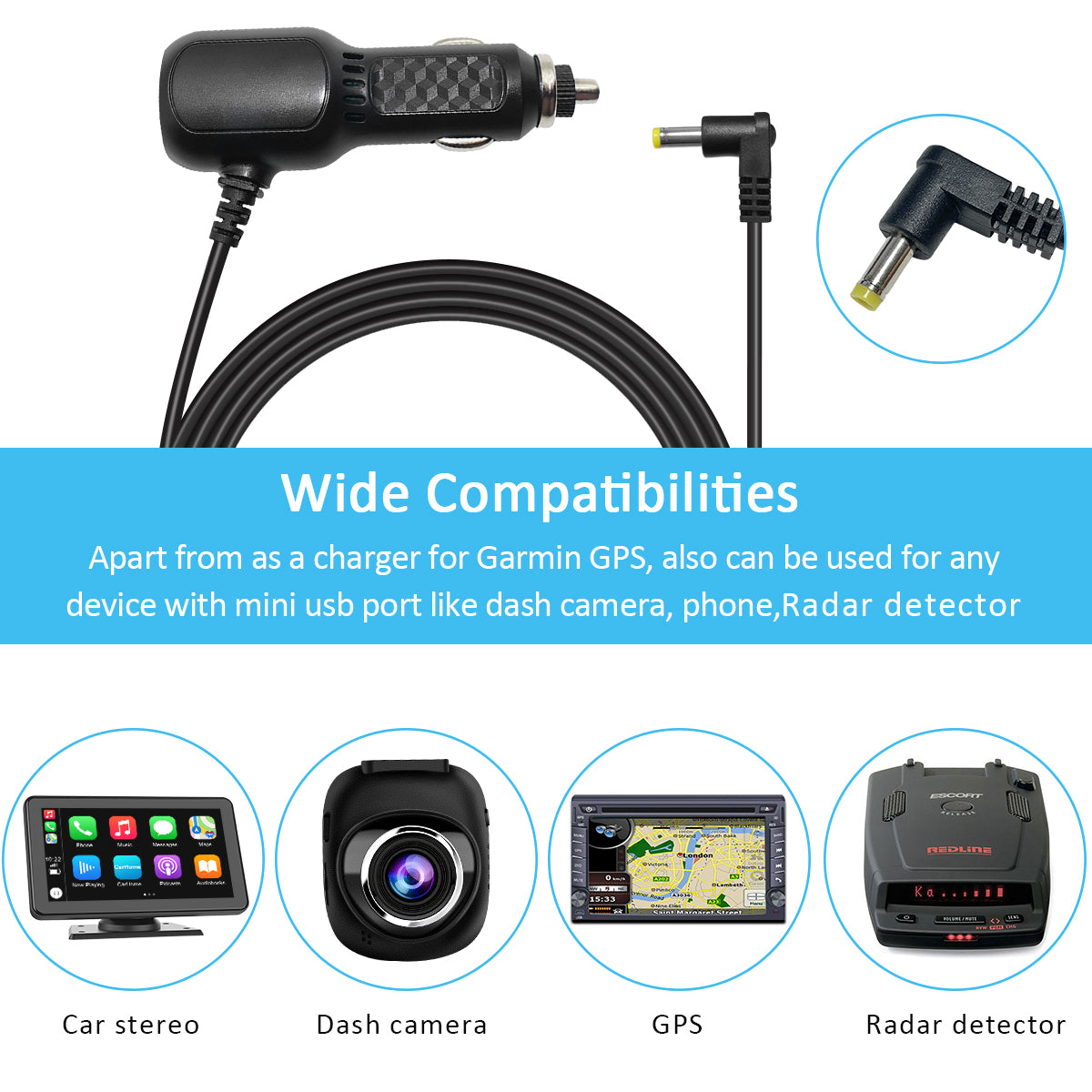 Carpuride Accessories 2-Port USB Charger Auto Ladegerät 12V