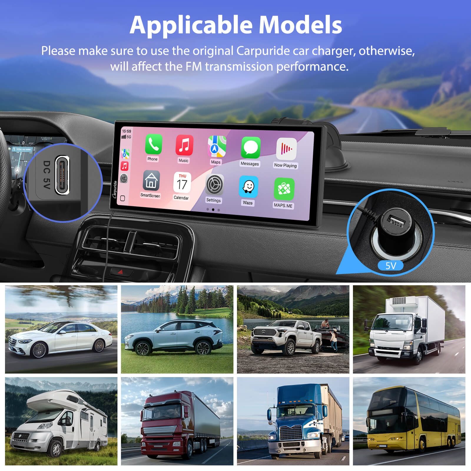 Carpuride Car Smart Stereo W125P Autoradio 11,26 Zoll Android