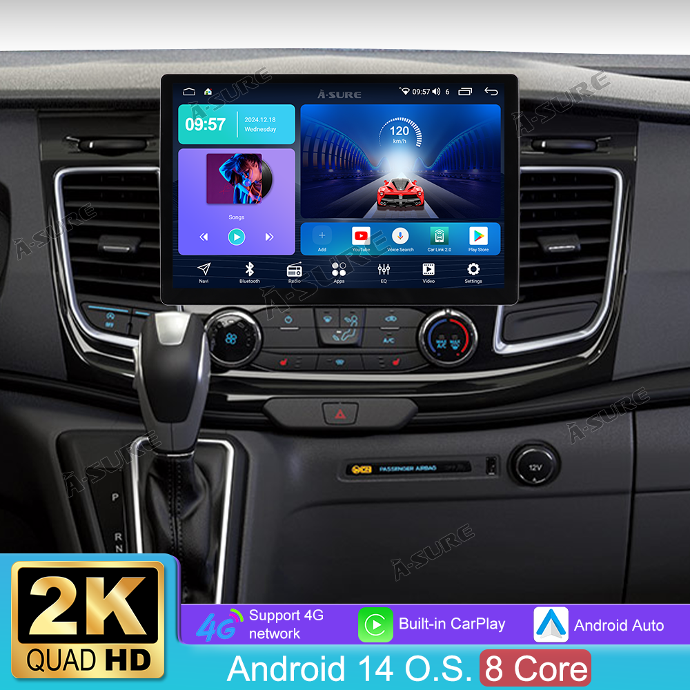 A-Sure GPS 13,1 Zoll Autoradio Ford Transit 4+64GB 2K