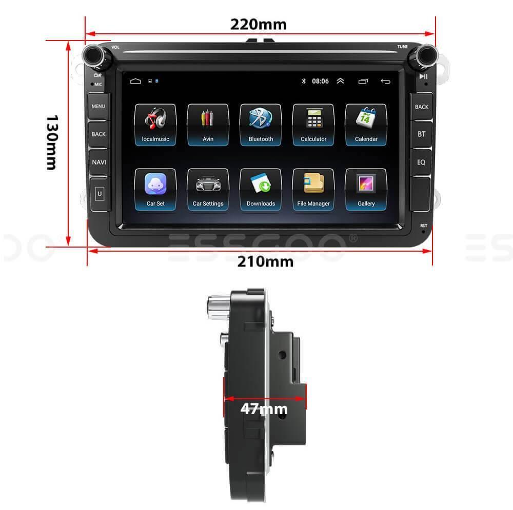 ESSGOO Car Stereo AR8001 Autoradio 8 Zoll VW Standard