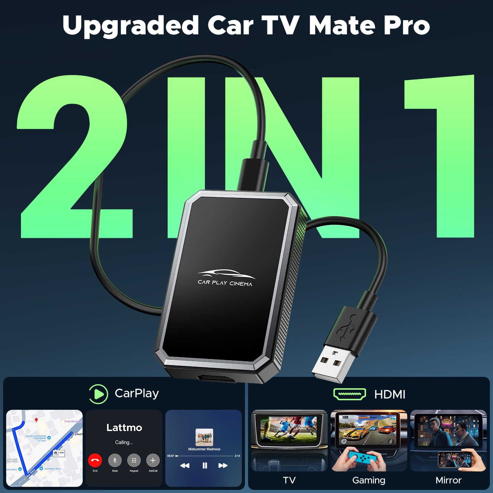 LAMTTO RC25 Car TV Mate Pro HDMI CarPlay-Adapter 1080P