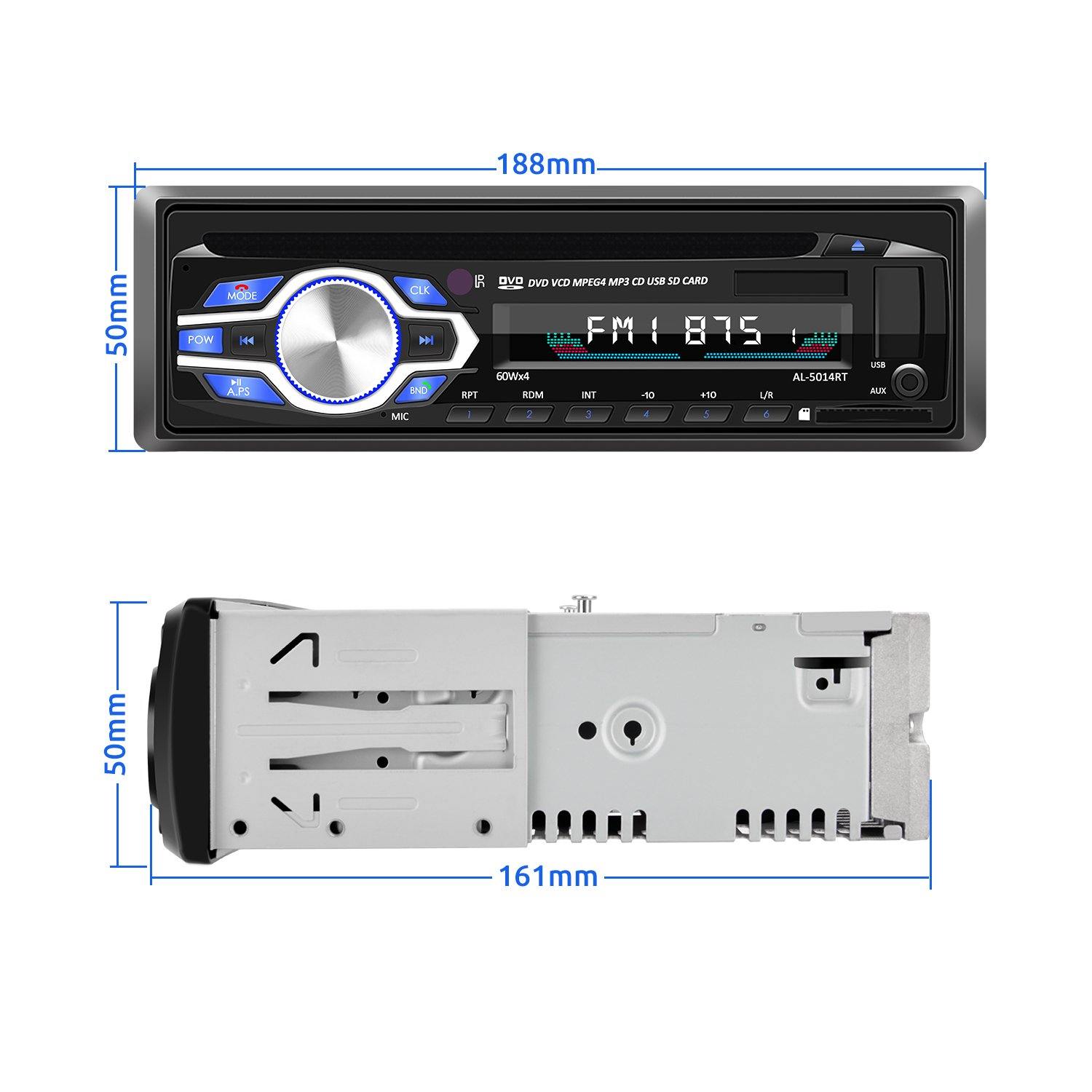 ESSGOO Car Stereo TS0005 1-DIN Autoradio mit DVD CD