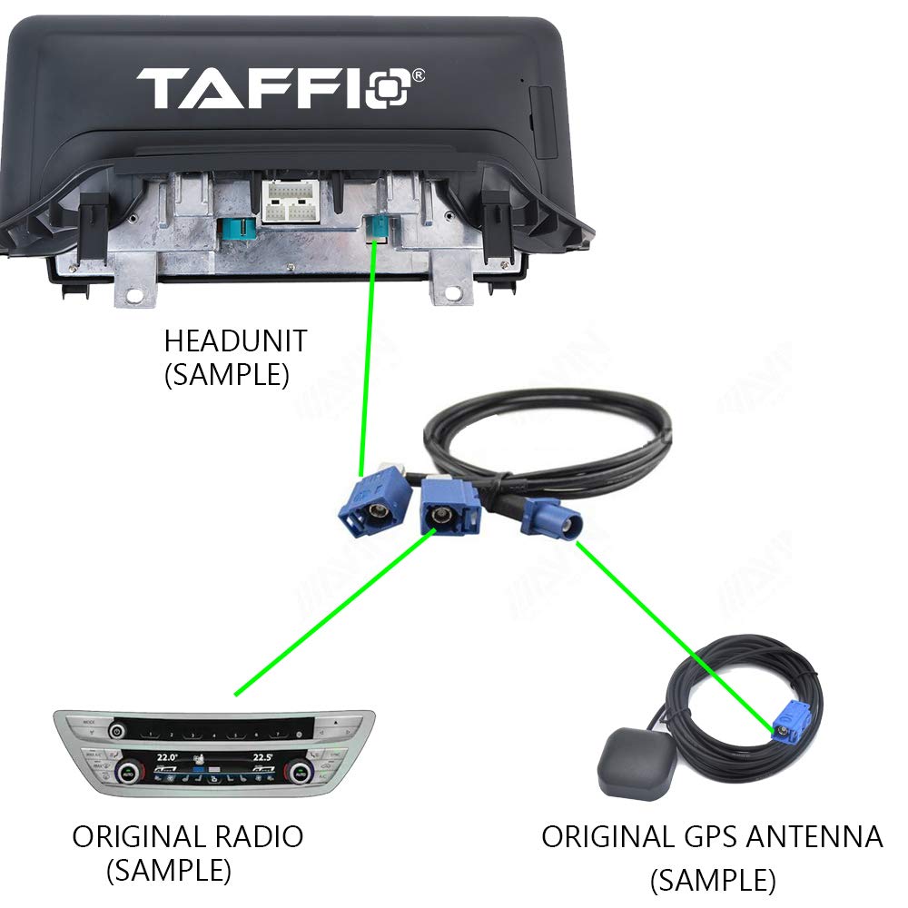 TAFFIO Adaptors FAKRA GPS Antennenadapter Doppel-Fakra Splitter 35cm