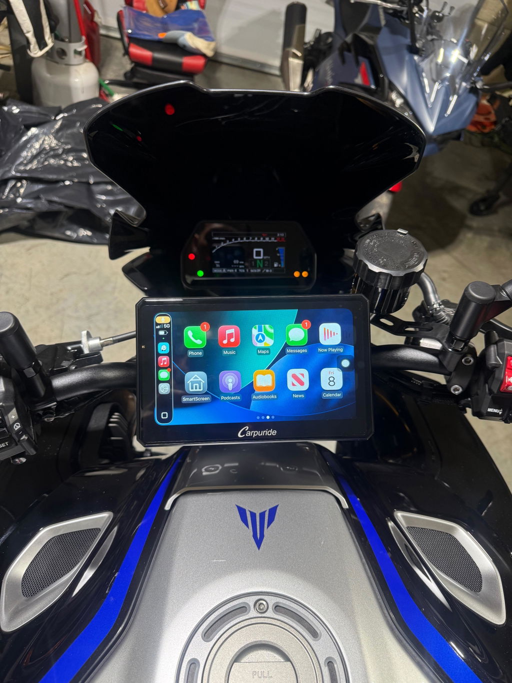 Carpuride W712D Motorrad CarPlay-Display 7 Zoll Dashcam