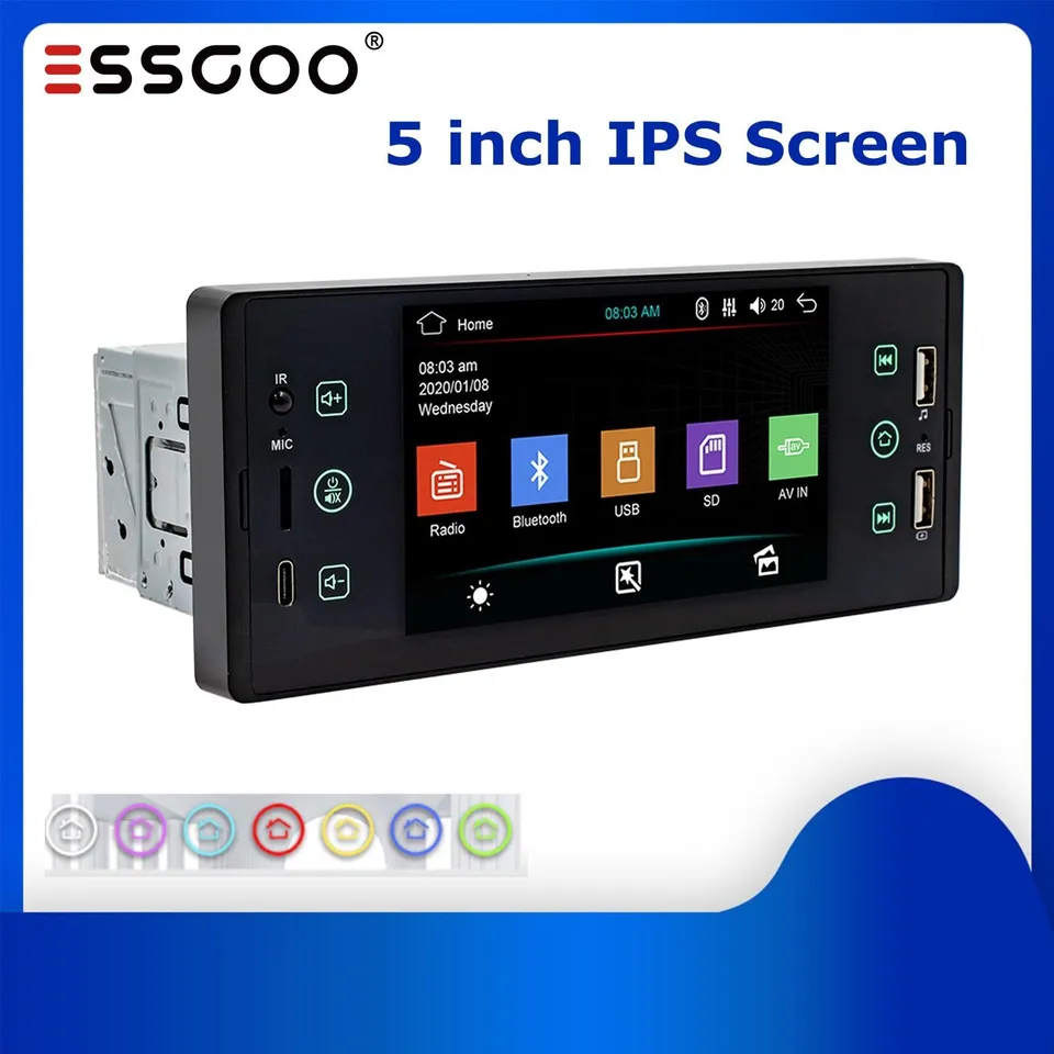 ESSGOO Smart Autoradio 1 DIN 5 Zoll MirrorLink BT