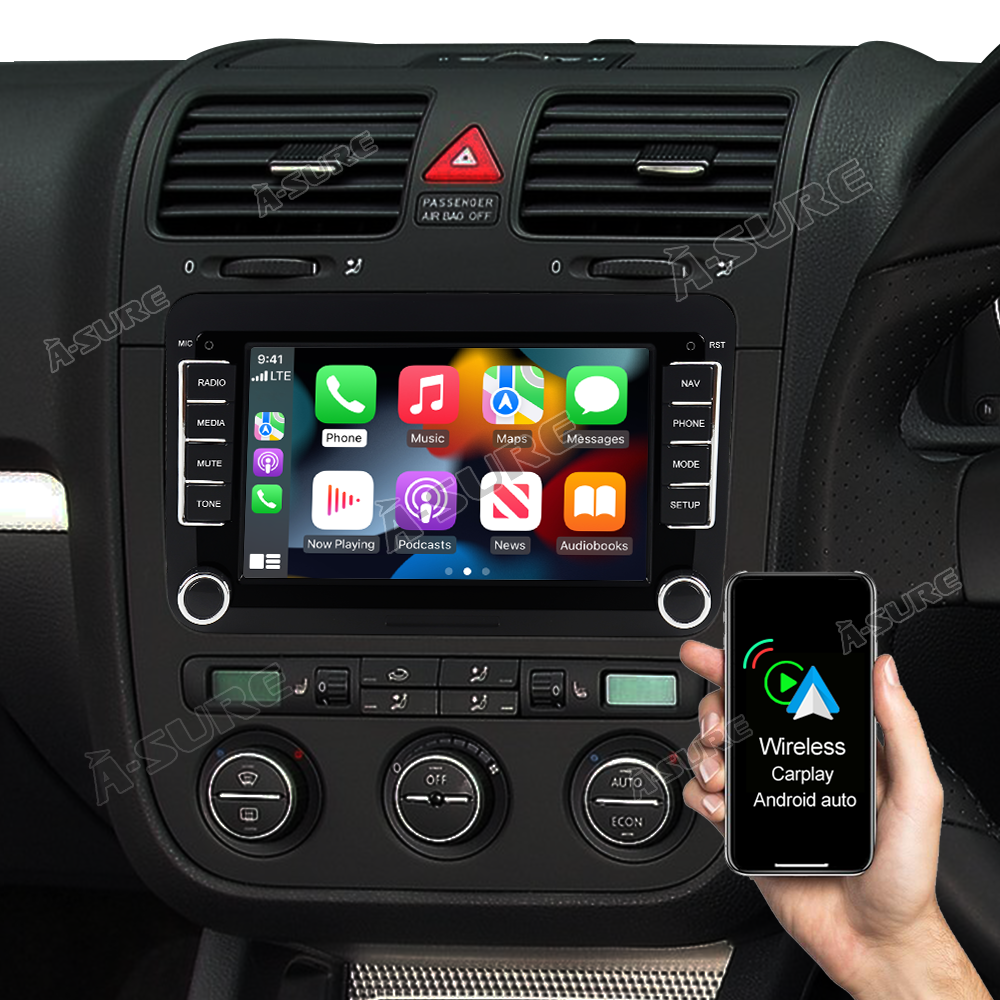 A-Sure GPS Autoradio für VW Golf Passat 7 Zoll 2+32GB CarPlay