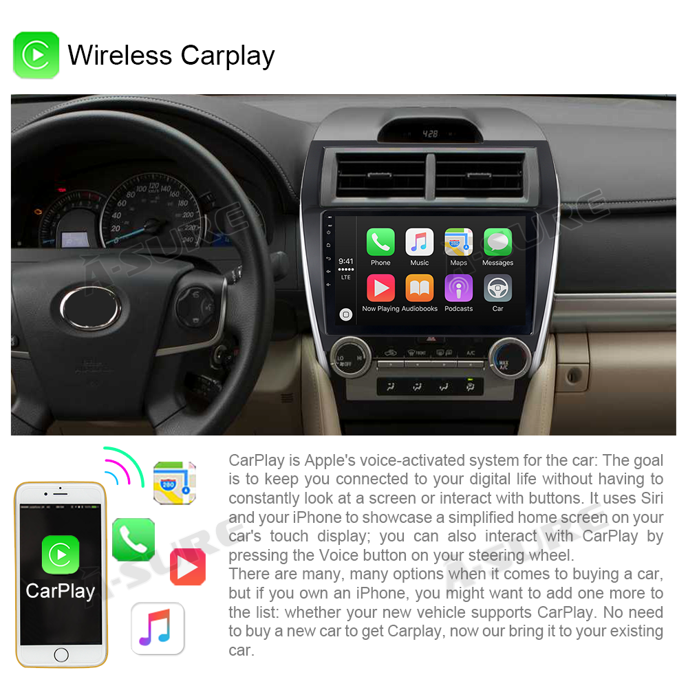 A-Sure GPS Autoradio Toyota Camry 10,1 Zoll 2+32GB JBL