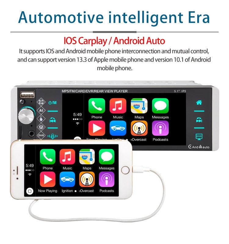 ESSGOO Car Stereo 1 DIN CarPlay Autoradio 5,1 Zoll Standard