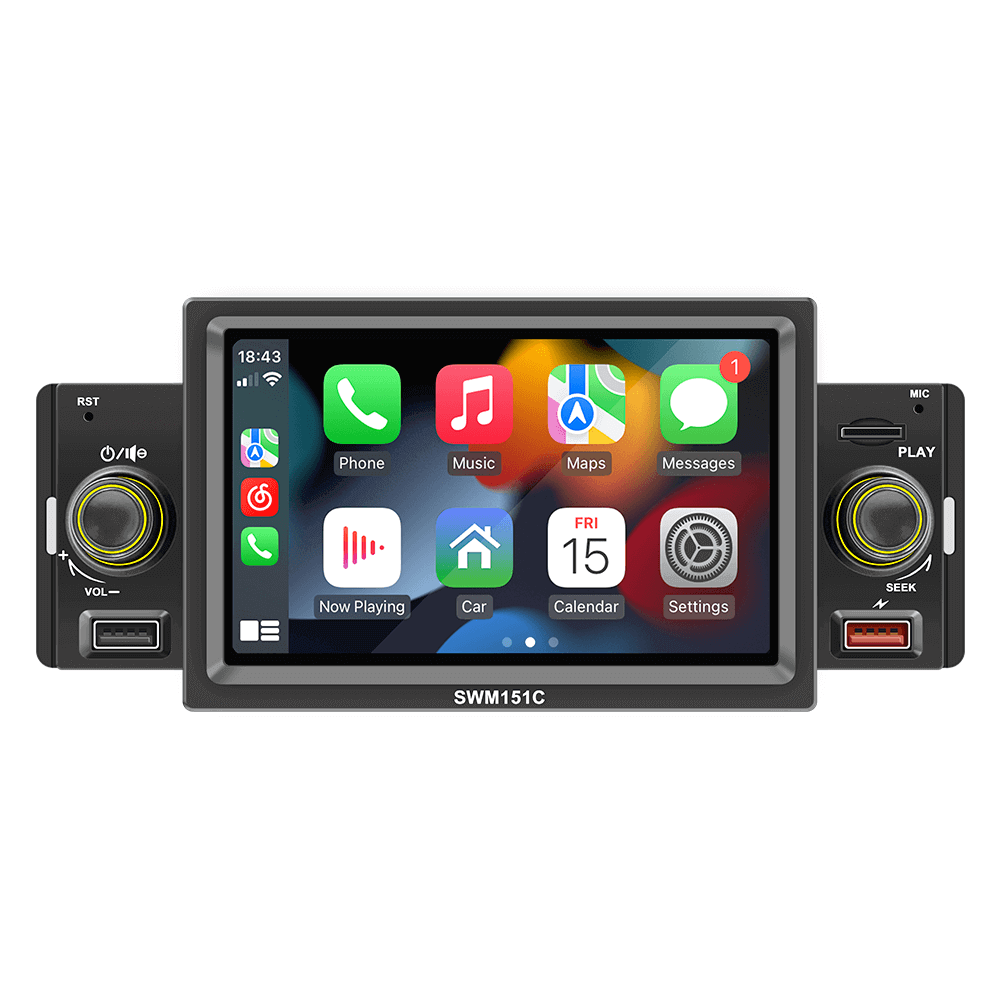 ESSGOO Car Stereo SWM151C 1-DIN Autoradio 5-Zoll CarPlay
