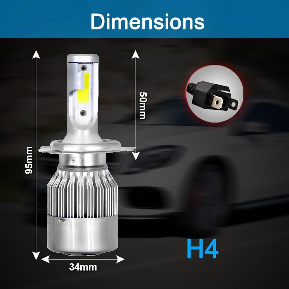 ESSGOO Auto Head Light C6 LED H7 6000K Weiß 2 Stück