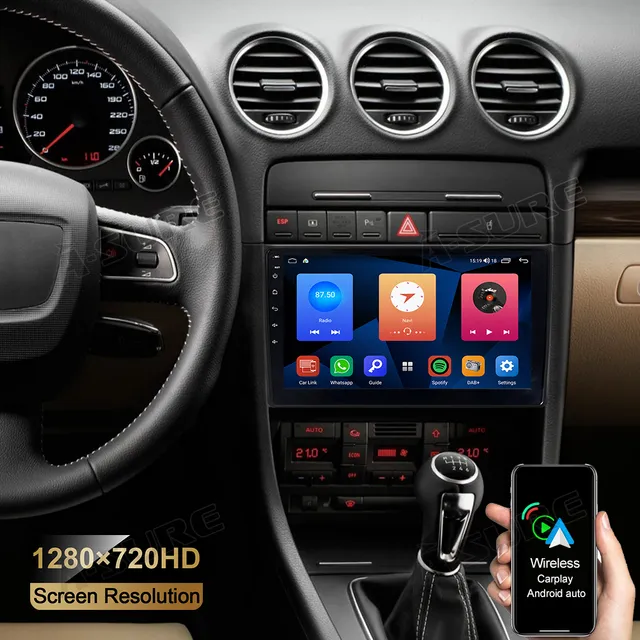 A-Sure GPS Autoradio Android 10 für Audi A4 B6 B7 32GB 4G