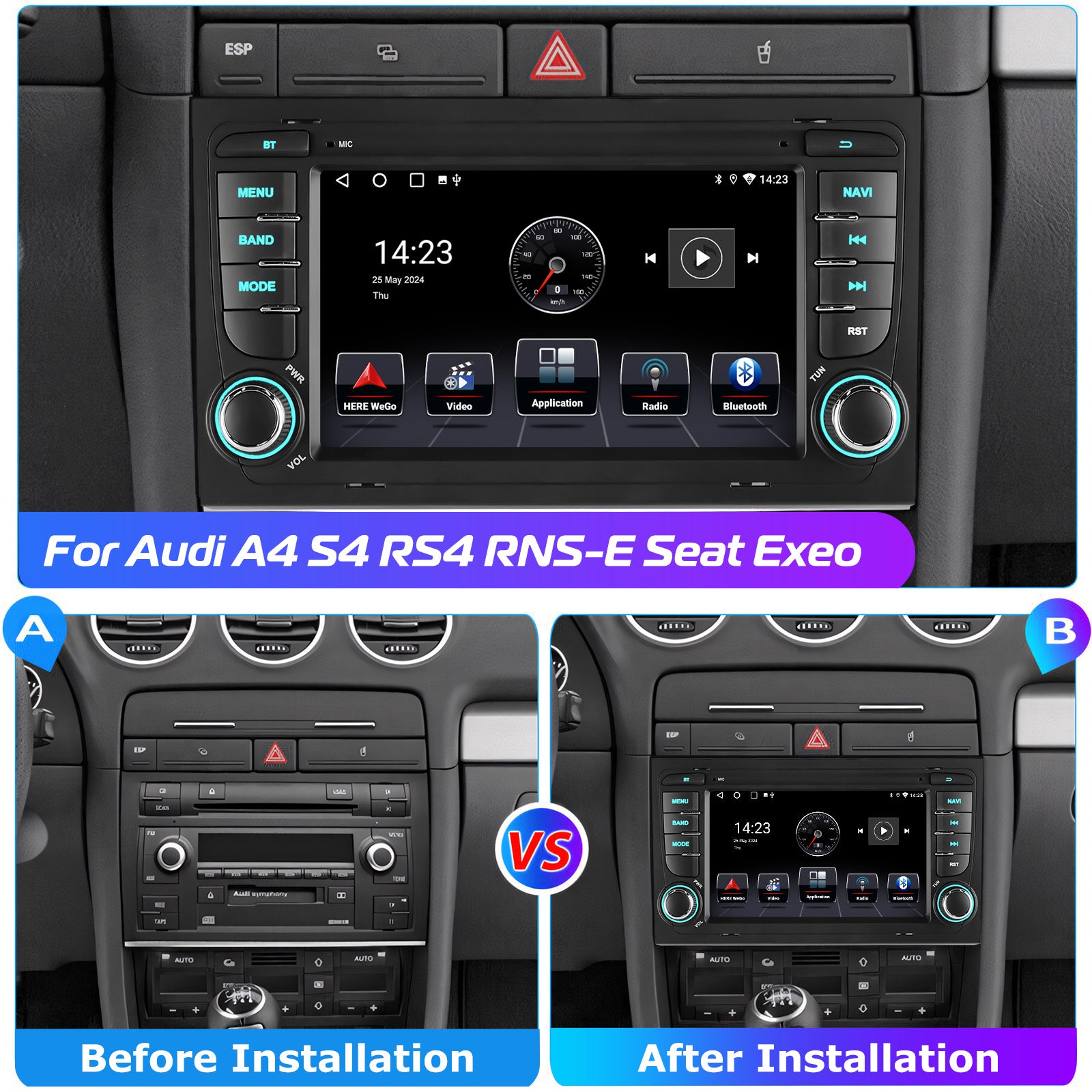ESSGOO Car Stereo AR7001 MP5 Autoradio 7 Zoll für Audi A4