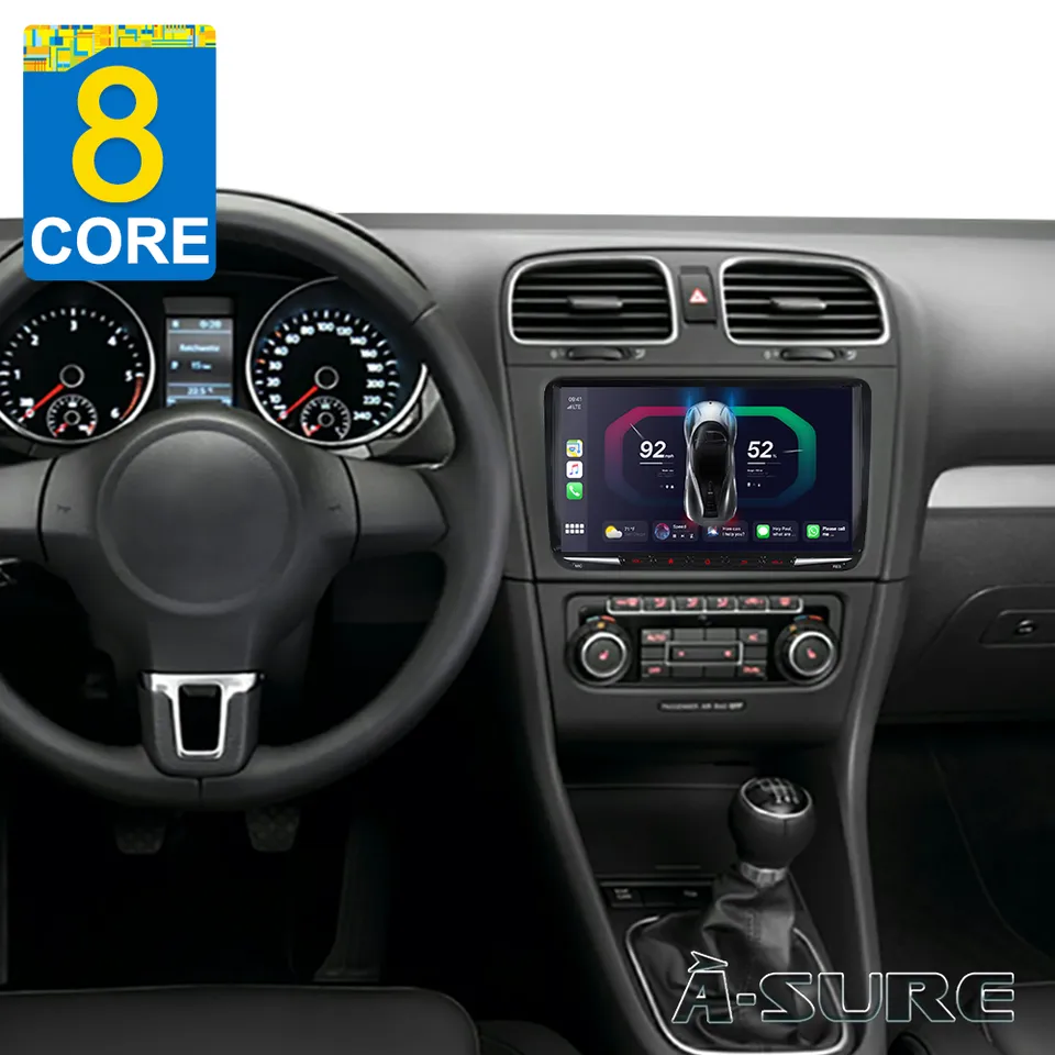 A-Sure GPS Autoradio 9 Zoll 4+64GB Android 13 für VW Golf