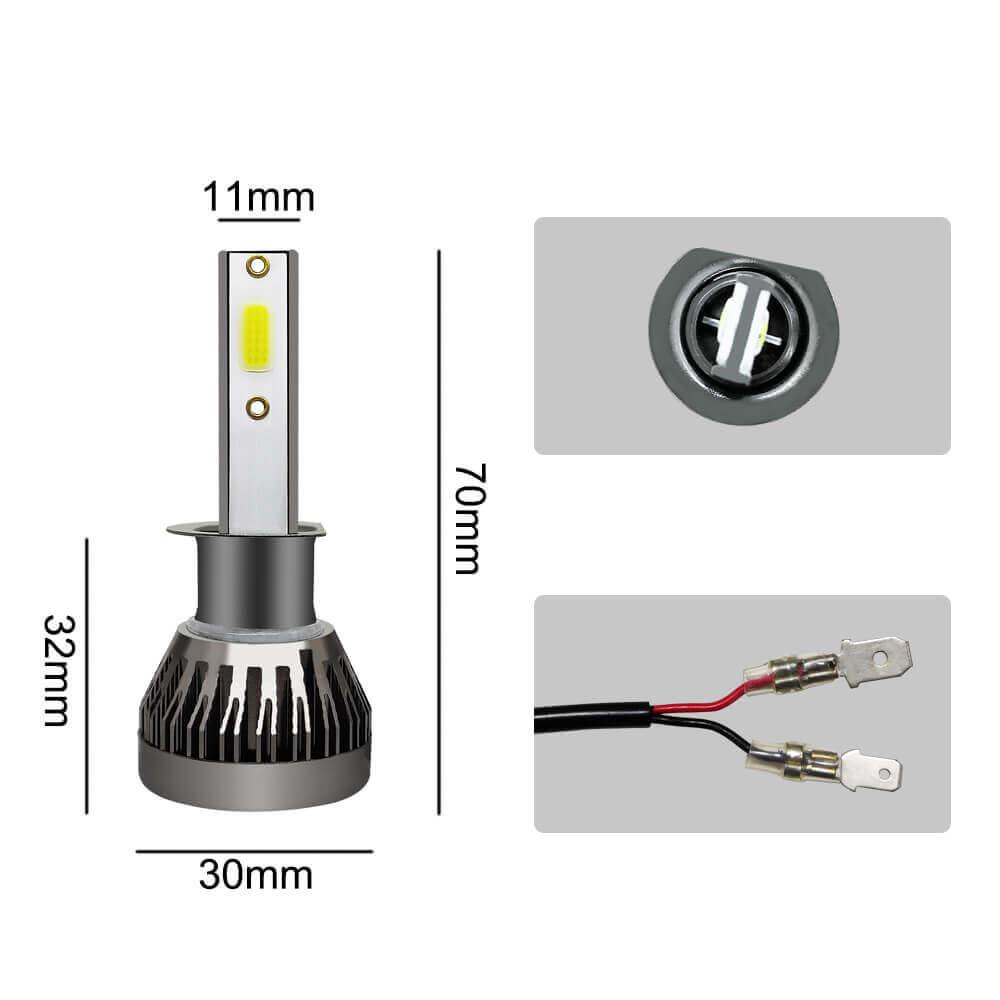ESSGOO Mini LED Scheinwerfer H7 Birne 6000K 2 Stück