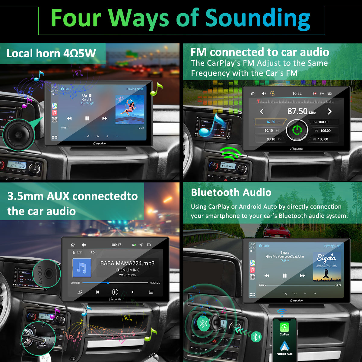 Carpuride Car Smart Stereo Display 9 Zoll Rückfahrkamera