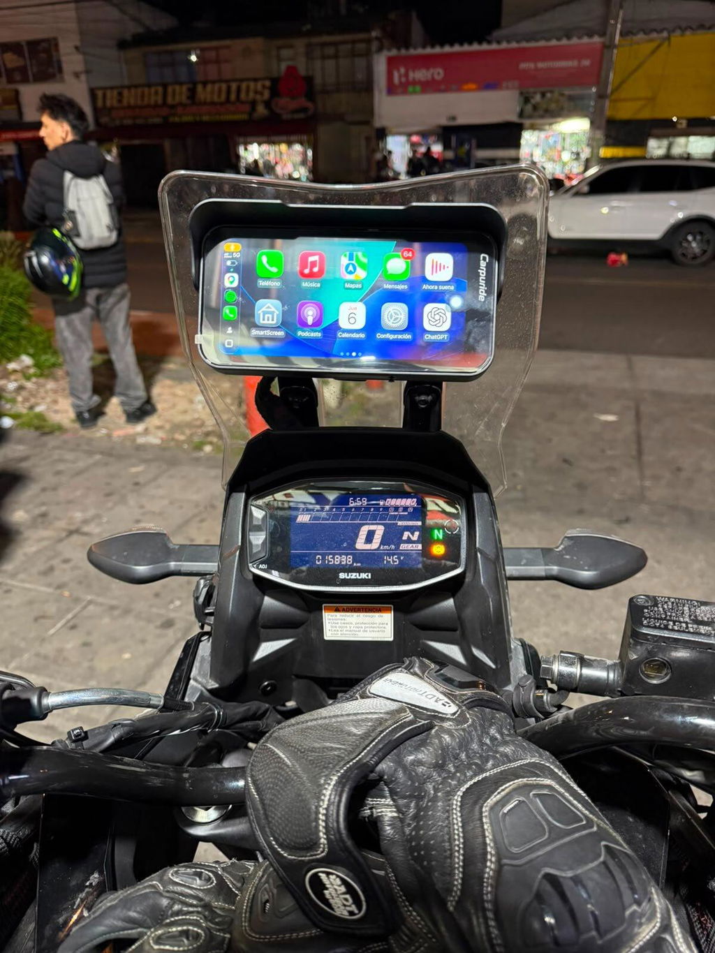 Carpuride W603D Motorrad CarPlay-Display 6,3Zoll Dual-Dashcam