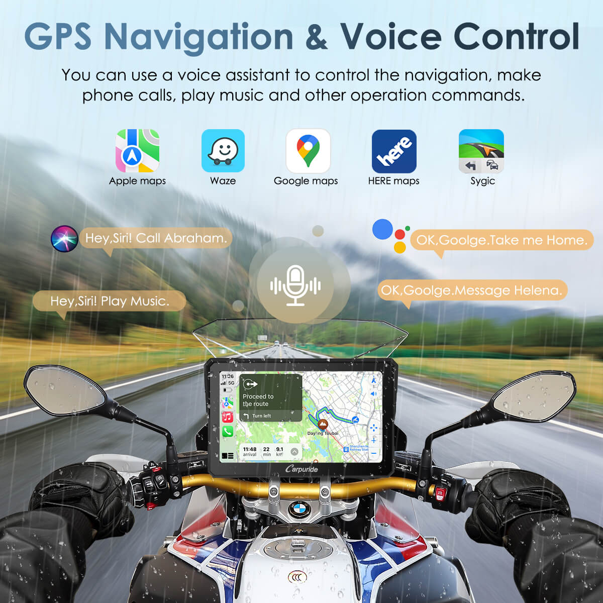 Carpuride W702BS Motorrad CarPlay-Display 7 Zoll BMW Wonder Wheel