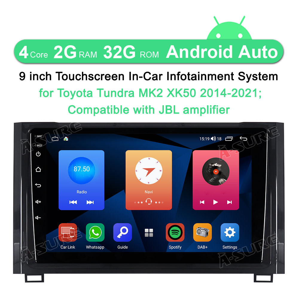 A-Sure Autoradio Toyota Tundra XK50 2+32GB CarPlay