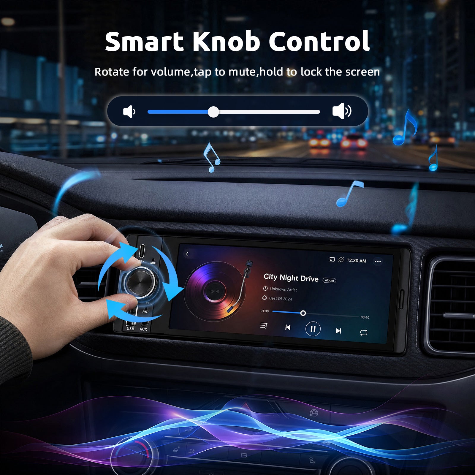 ESSGOO Car Stereo FR7002 1-DIN Autoradio 6,36 Zoll Touch