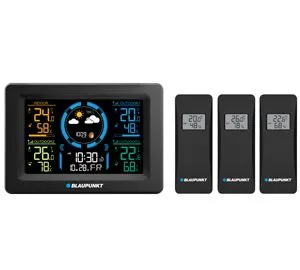 BLAUPUNKT WS40BK Wetterstation Funk 3 Sensoren Mondphase