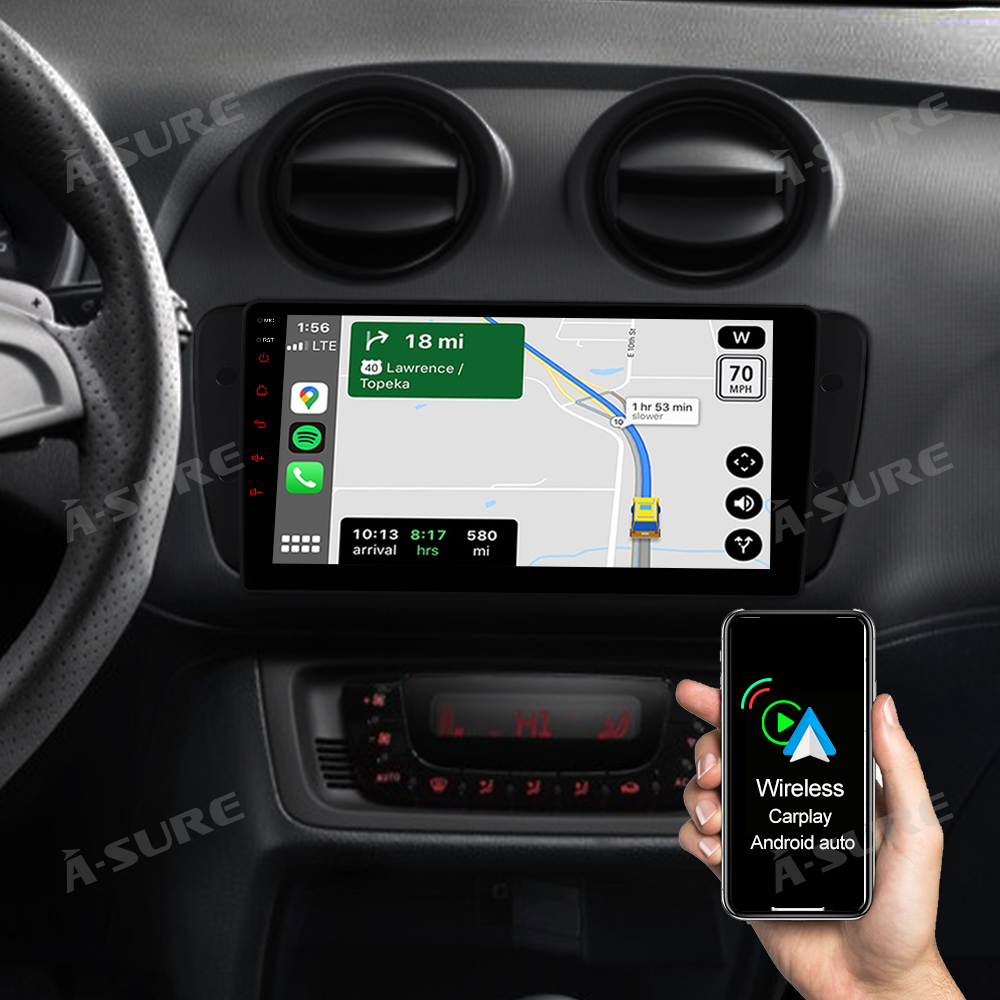A-Sure GPS car radios SEAT Ibiza 6J Autoradio 9 Zoll 2+32GB CarPlay