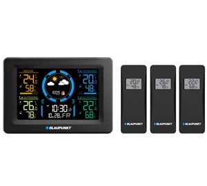 Blaupunkt WS40BK Wetterstation Funk mit 3 Sensoren