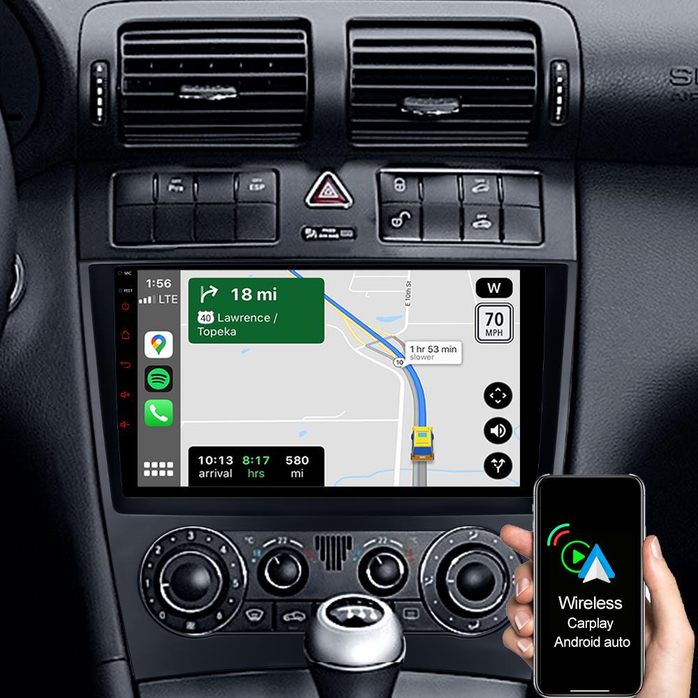 A-Sure GPS 9 Zoll Autoradio für W203 mit Carplay 4+64GB
