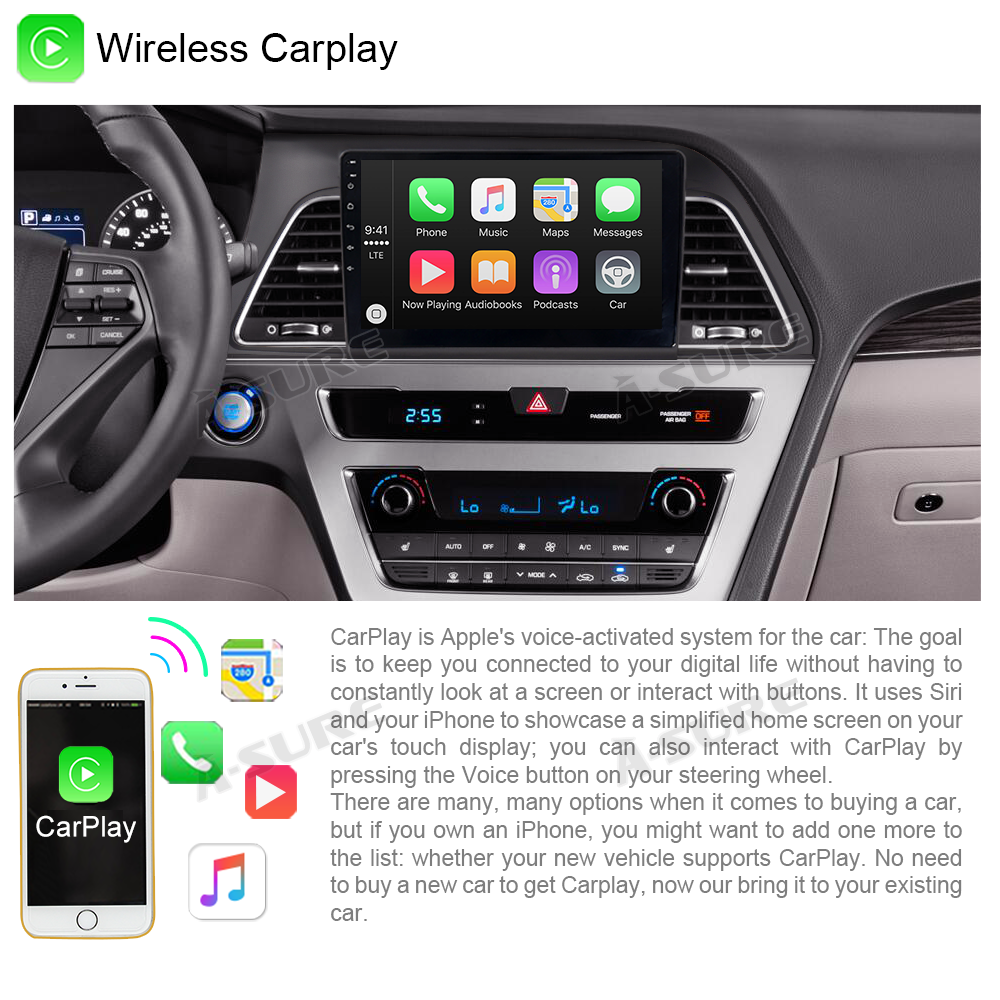 A-Sure GPS 9 Zoll 2+32GB Autoradio Mazda 3 2014-2018 CarPlay