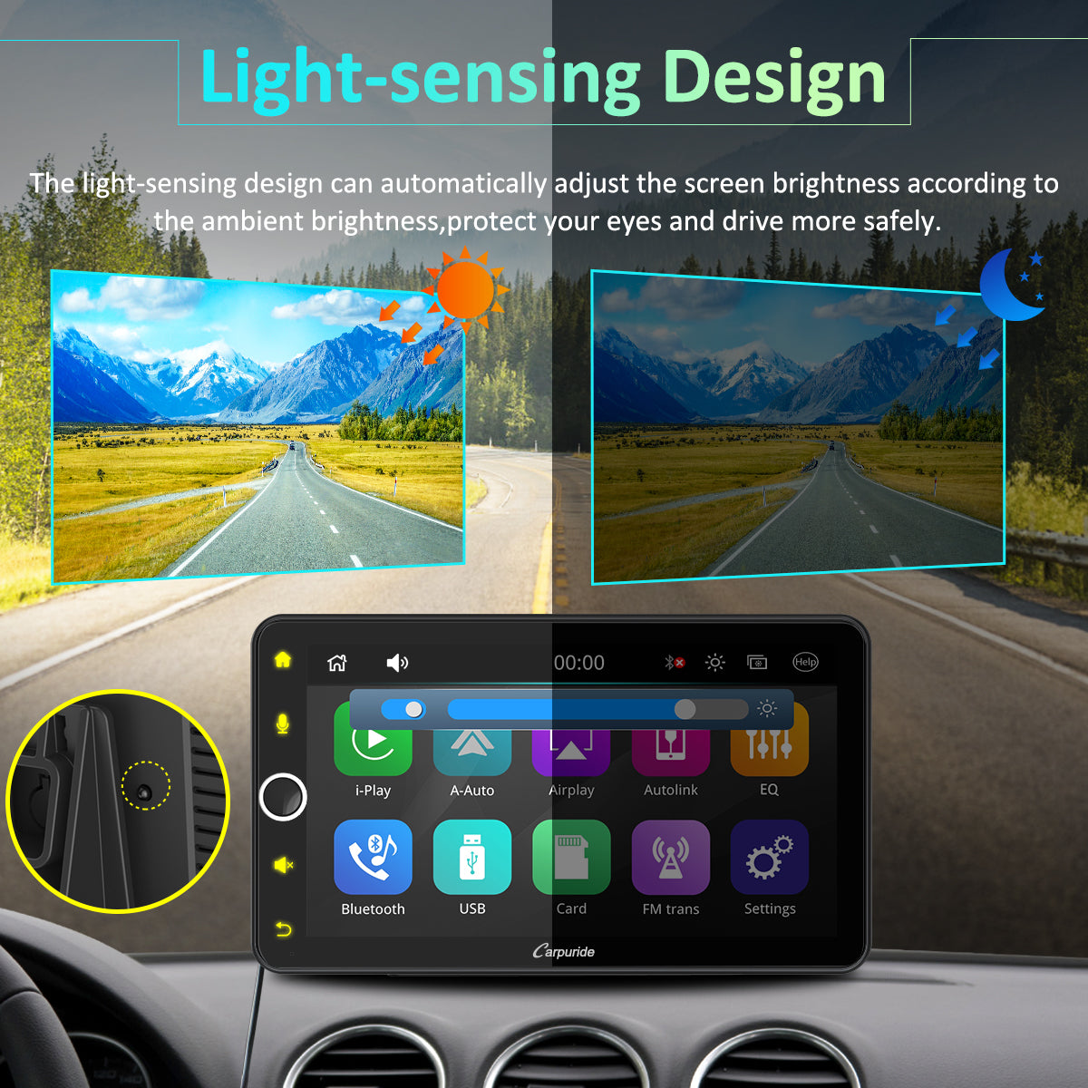Carpuride W706 Autoradio 7 Zoll CarPlay mit Lenkradsteuerung