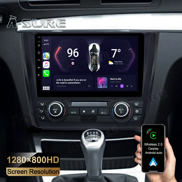 A-Sure GPS Autoradio BMW 1er E81 9-Zoll 32GB CarPlay