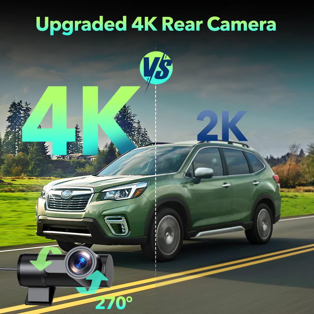 LAMTTO Dash Cam DC19 4K+4K Front+Heck GPS WiFi 64GB