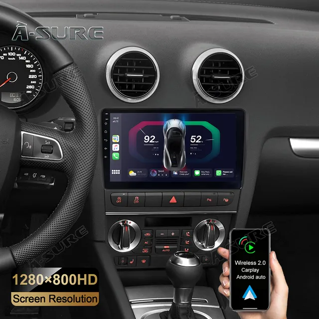 A-Sure GPS 9 Zoll Autoradio Audi A3 8P 8V 2+32GB DAB+