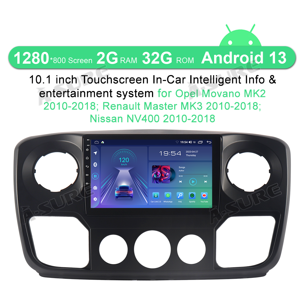 A-Sure GPS Movano Master Autoradio 9 Zoll 2+32GB Android 13