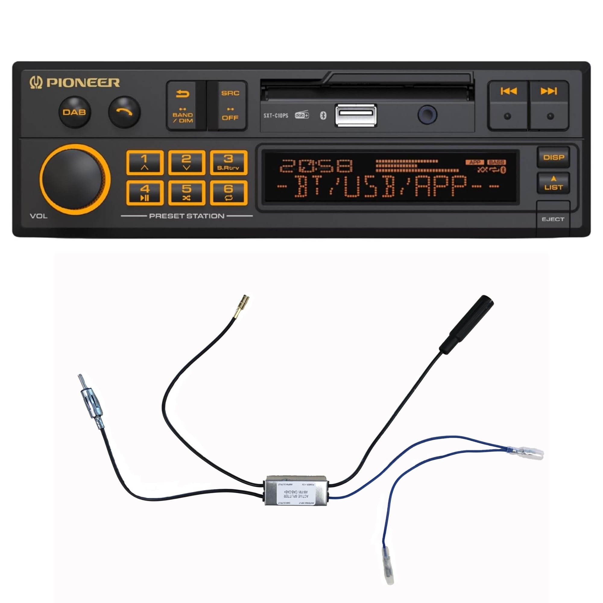 Pioneer SXT-C10PS Autoradio 1-DIN Retro DAB+ Bluetooth