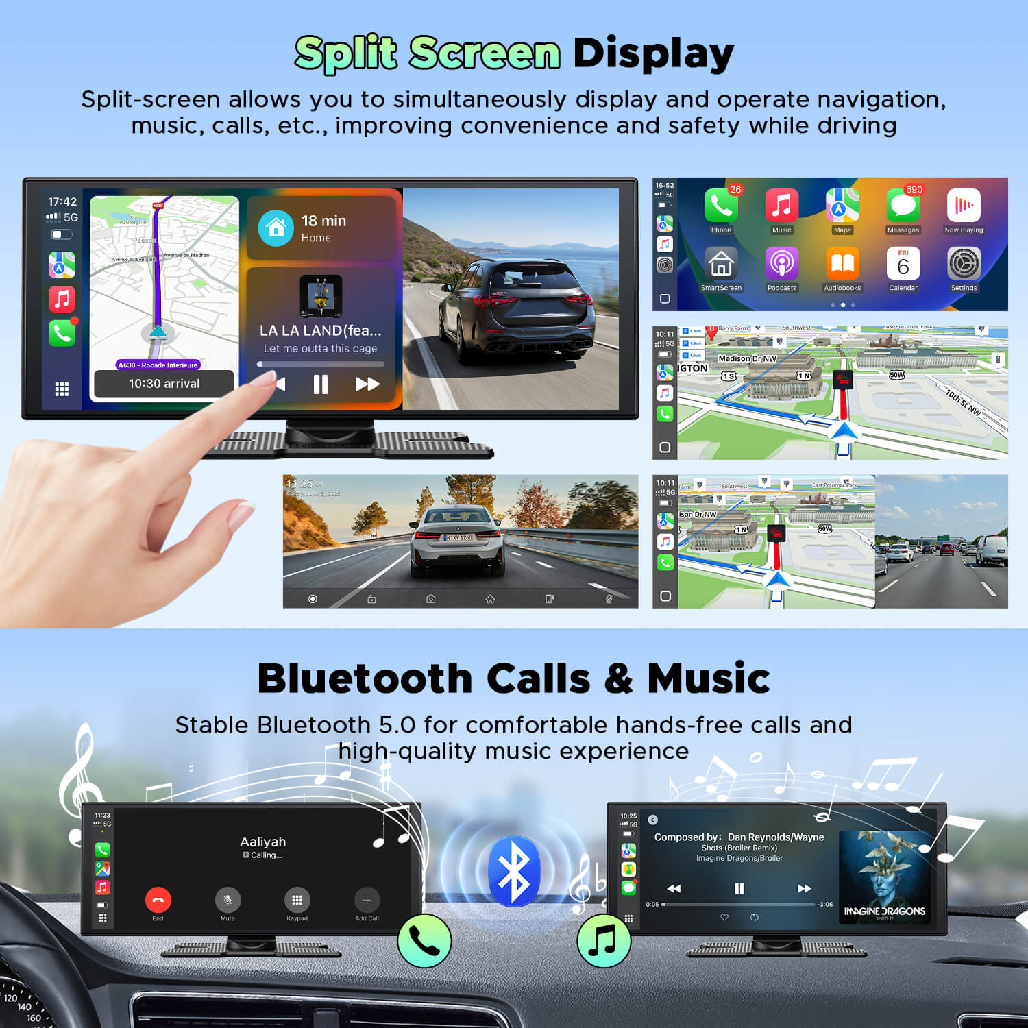 LAMTTO Carplay RC28 10,25 Zoll CarPlay-Display 2.5K Dashcam