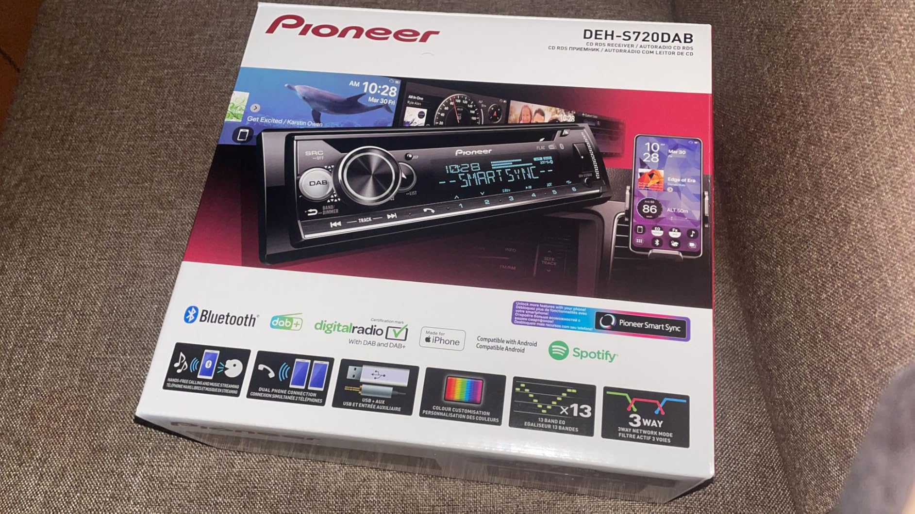 Pioneer DEH-S720DAB Autoradio 1-DIN CD DAB+ Bluetooth Antenne