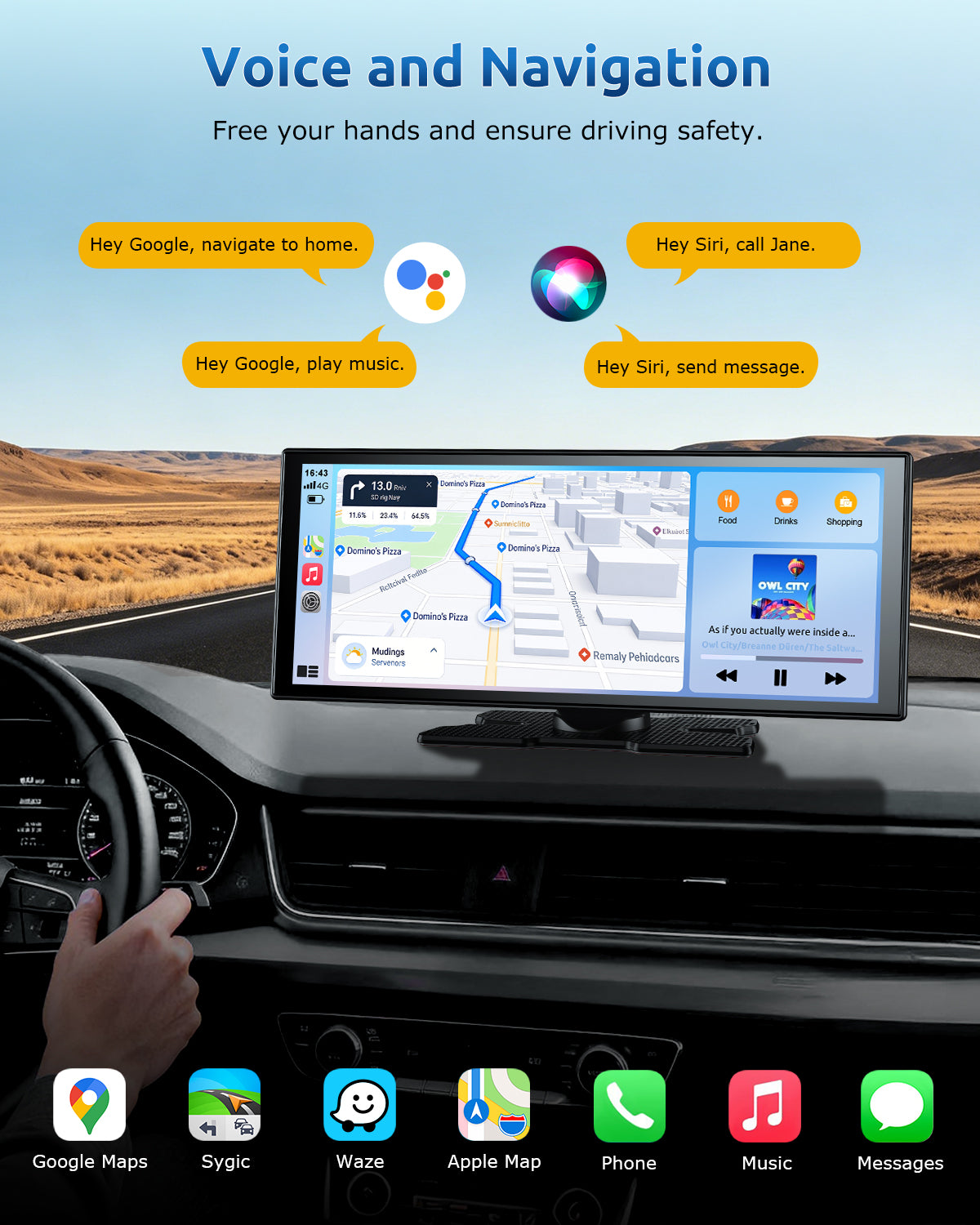 ESSGOO E72 11,3 Zoll CarPlay Display mit 4K Dashcam Standard