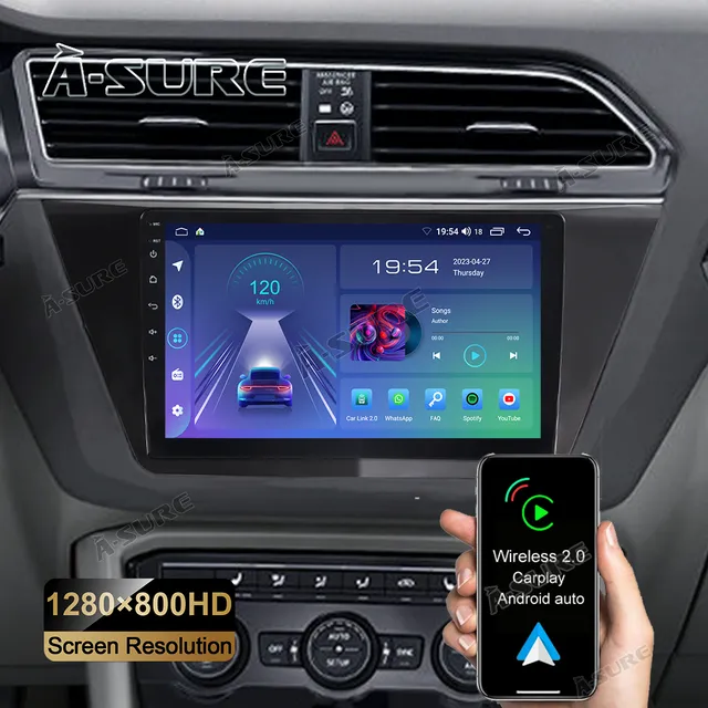 A-Sure GPS Autoradio VW Touran 10 Zoll 2+32GB CarPlay