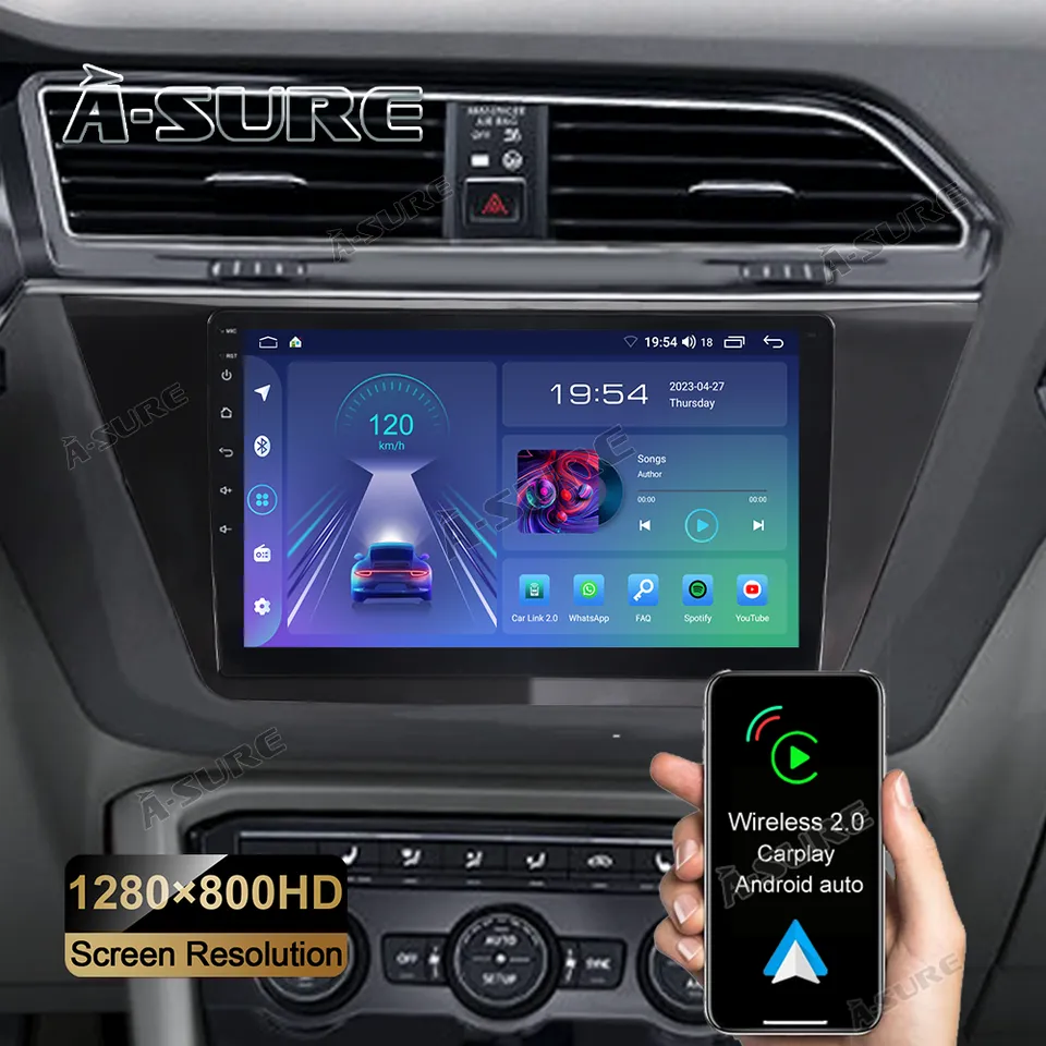 A-Sure GPS Autoradio VW Touran 10 Zoll 2+32GB CarPlay