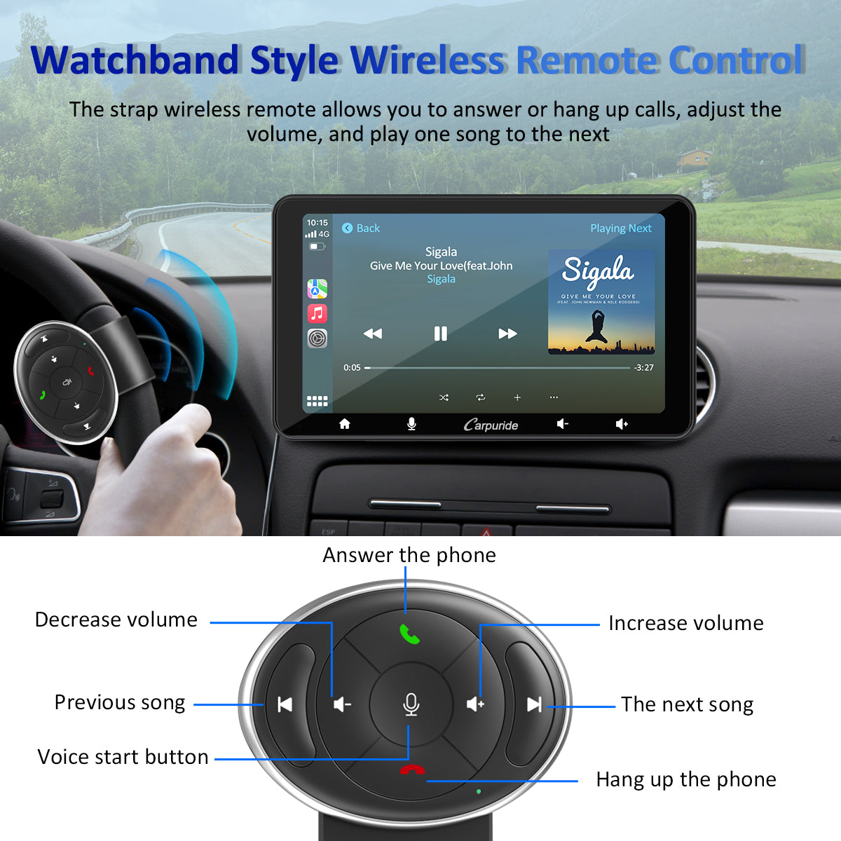 Carpuride W708 Car Smart Stereo Carplay-Display 7 Zoll Lenkradsteuerung