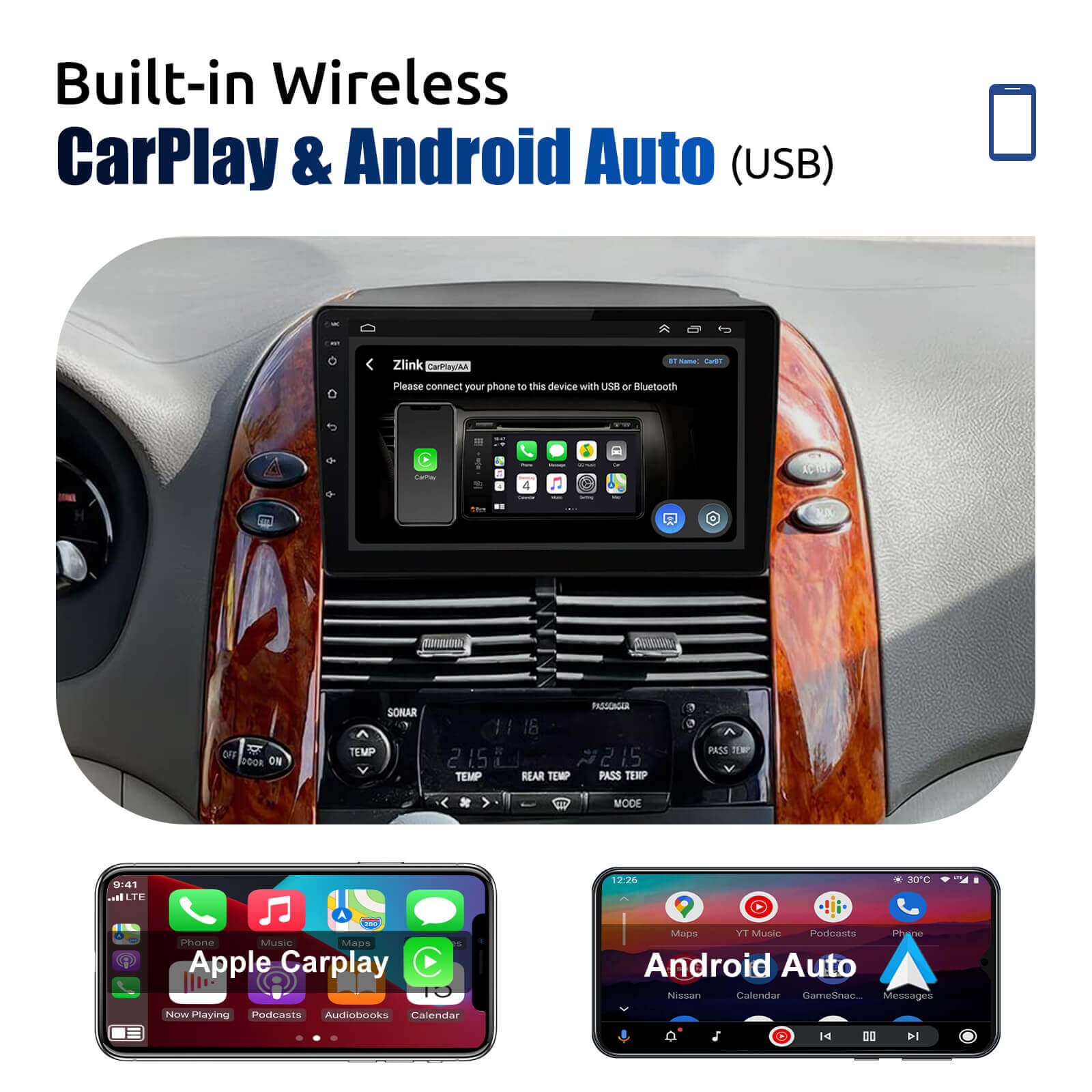 ESSGOO Car Stereo Autoradio 9 Zoll für Toyota Sienna mit Kamera