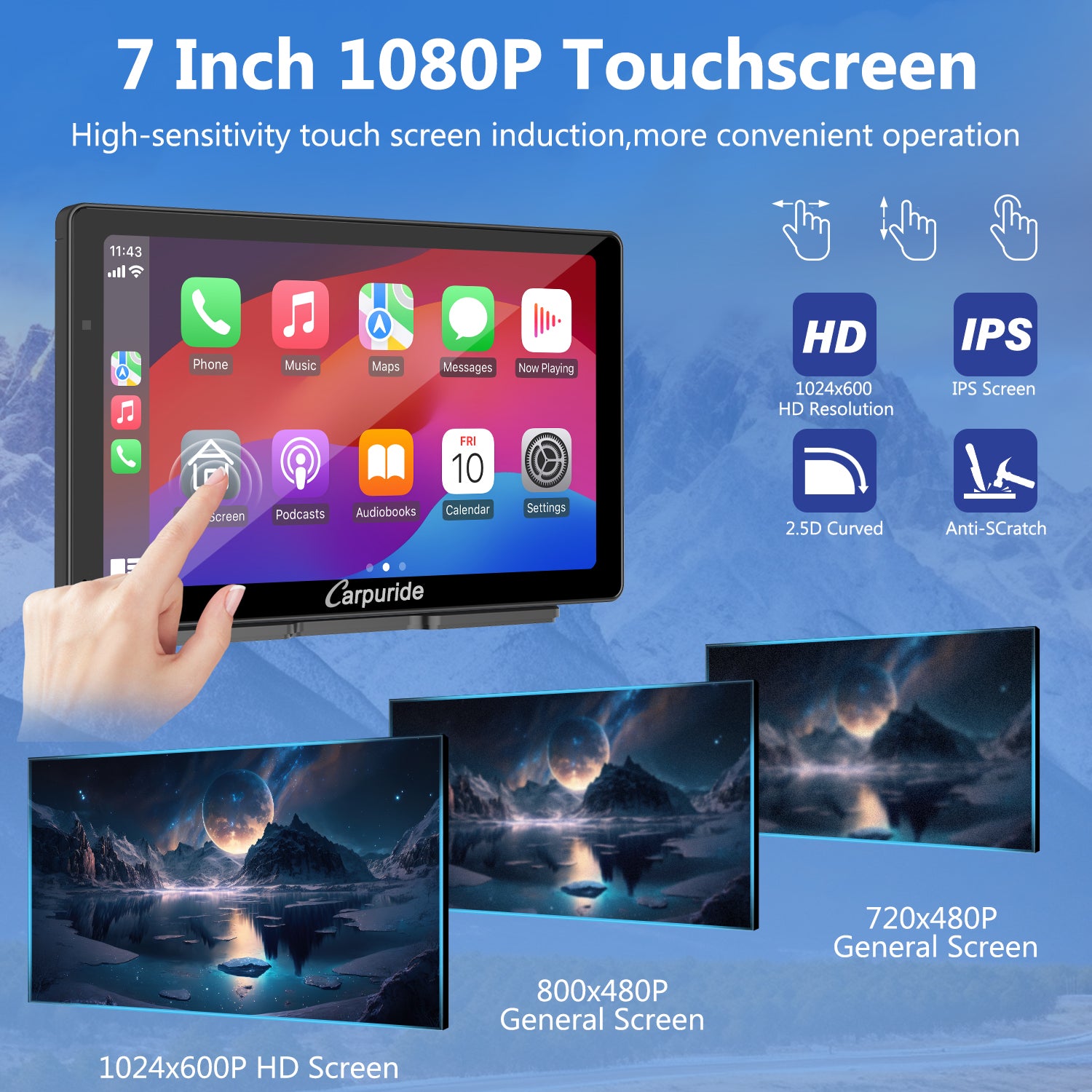 Carpuride W703 Car Smart Stereo 7-Zoll CarPlay Dashcam