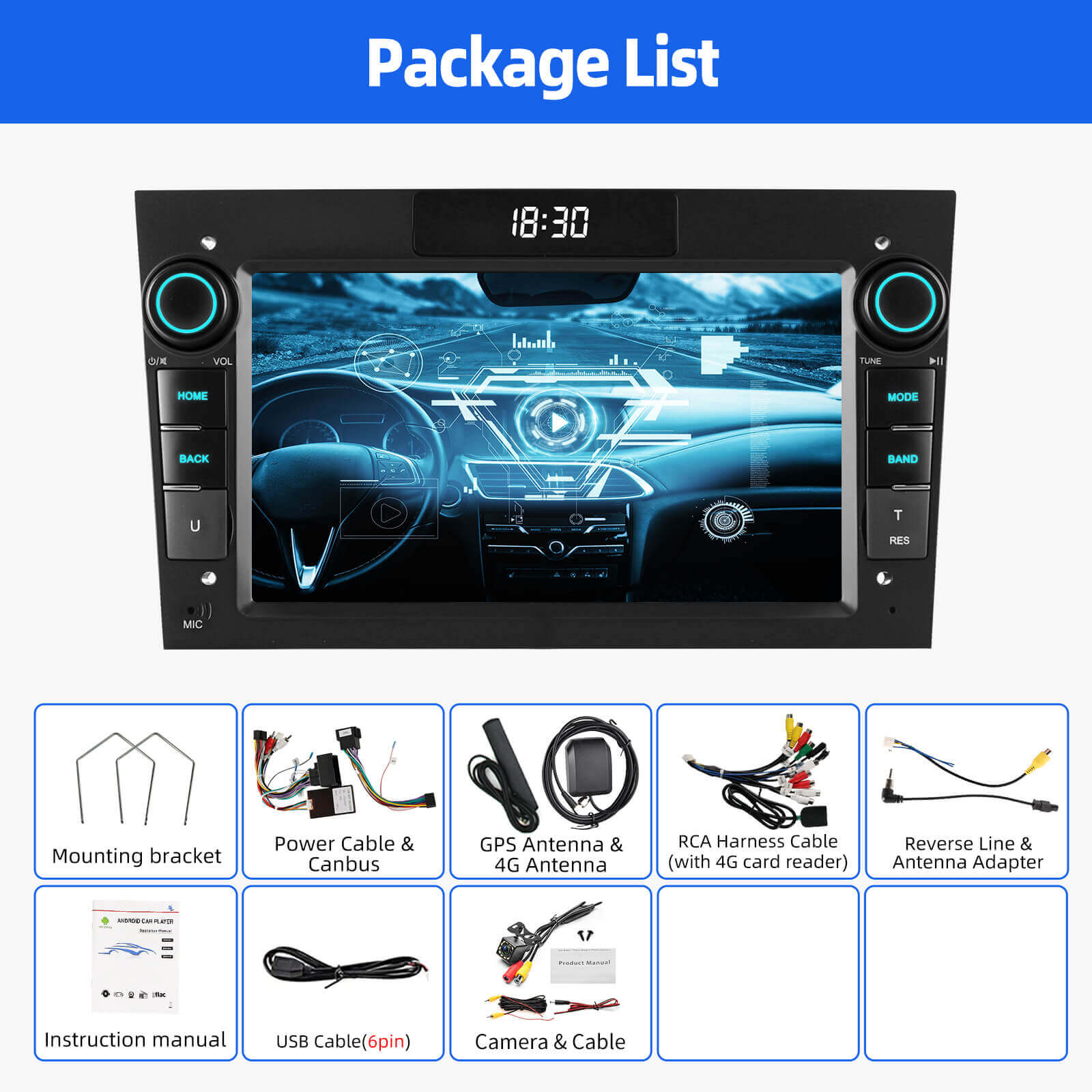 ESSGOO Car Stereo AZ0001 Autoradio 7 Zoll QLED für Opel