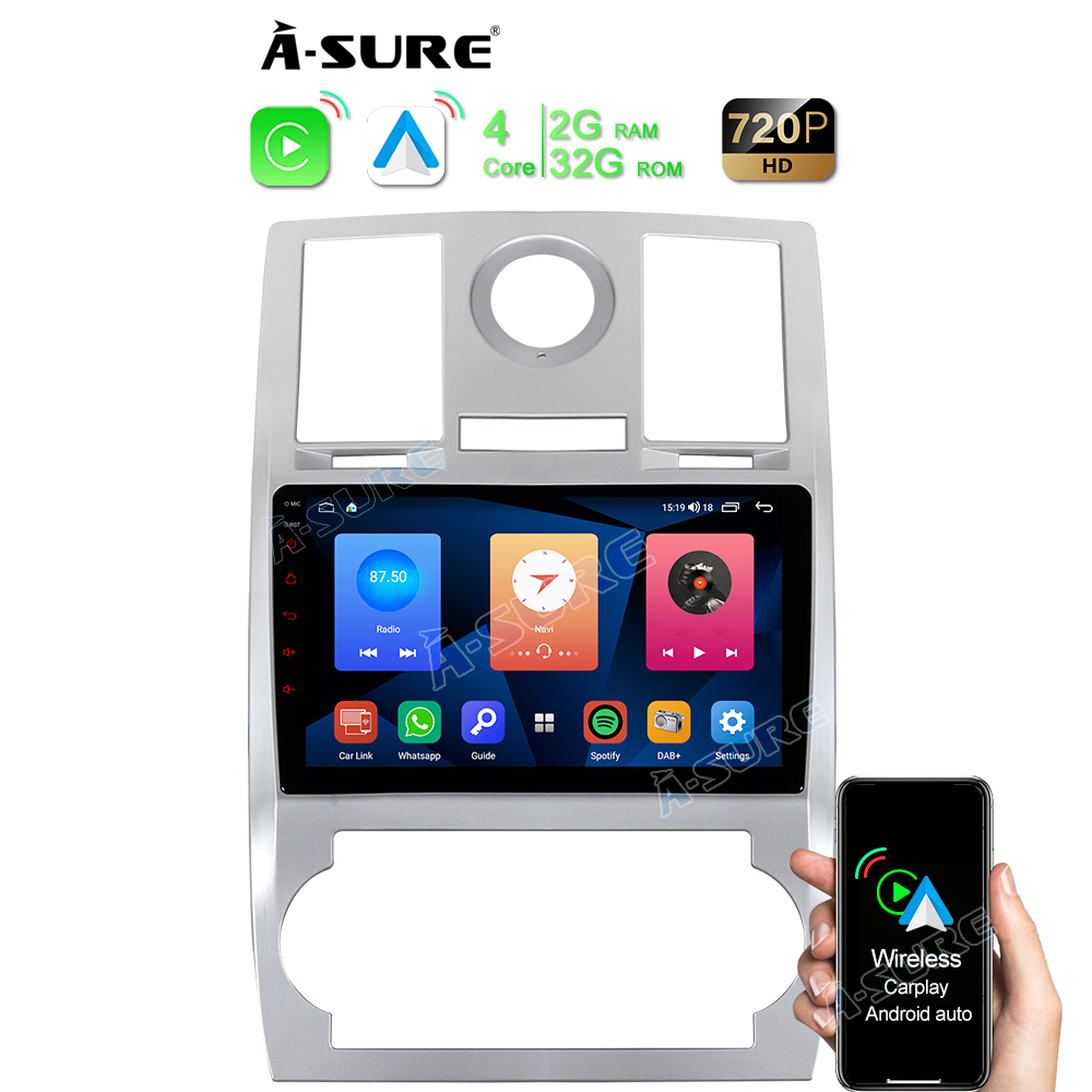 A-Sure GPS 9 Zoll Android Autoradio Chrysler 300 300C CarPlay