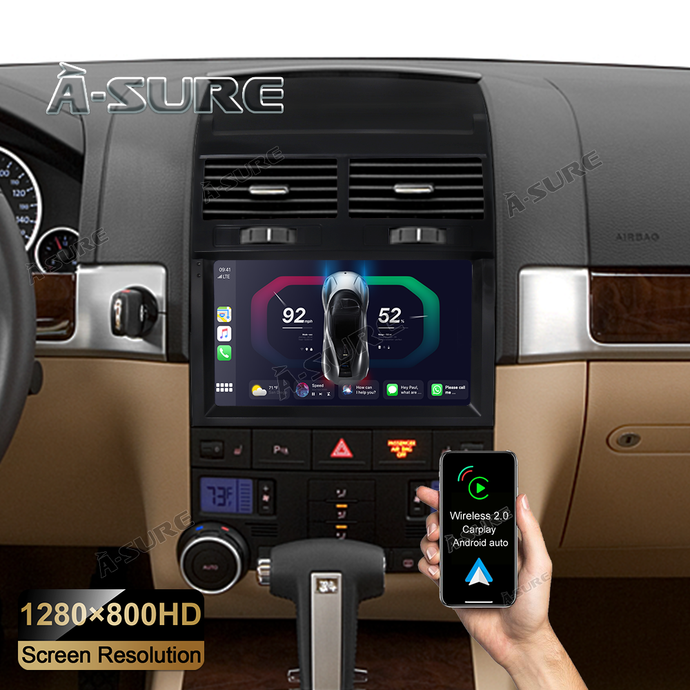 A-Sure 9 Zoll Android 12 Autoradio für VW Touareg 7L 2002-2009