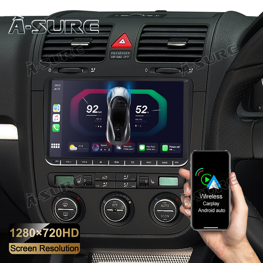 A-Sure Android 12 Autoradio VW Golf V VI 2+32GB CarPlay