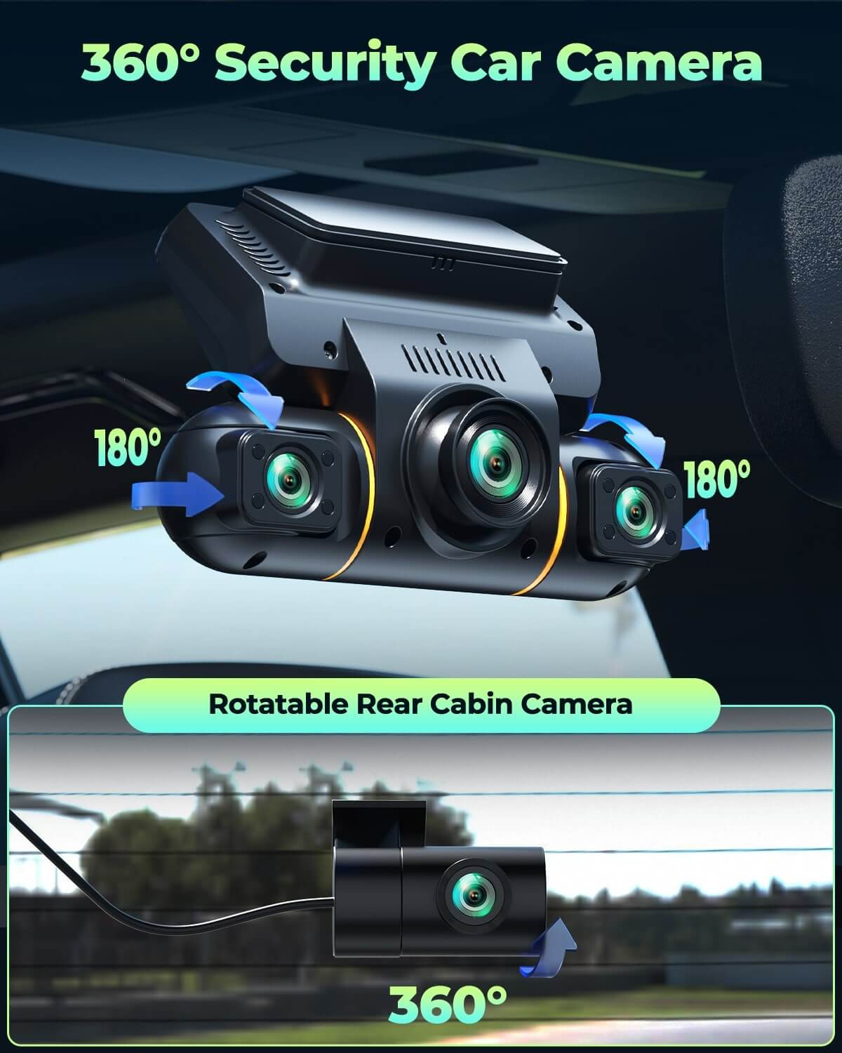 LAMTTO DC21 4-Kanal 1080P Dashcam 360 Grad mit 128GB Karte