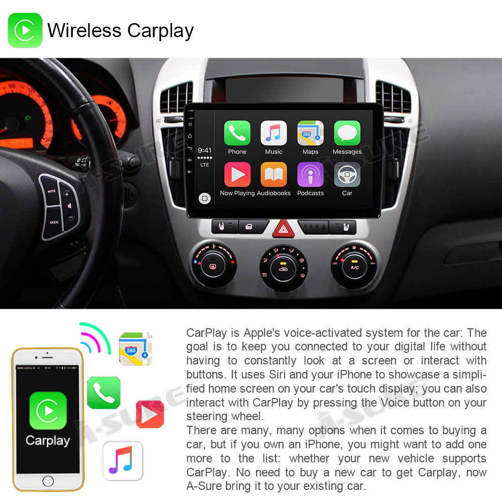 A-Sure GPS Kia Ceed 2006-2009 Autoradio 2+32GB CarPlay