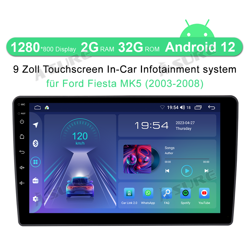 A-Sure GPS car radios Ford Transit Autoradio 9 Zoll 2+32GB